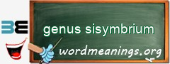 WordMeaning blackboard for genus sisymbrium